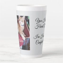 Caneca De Café Latte Foto de Gato, Citações, Coração, Nome