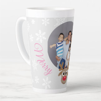 Caneca De Café Latte Foto de Script de Cinza de Prata de Natal