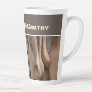 Caneca De Café Latte Foto de Woodenware artesanal Terthy Brown