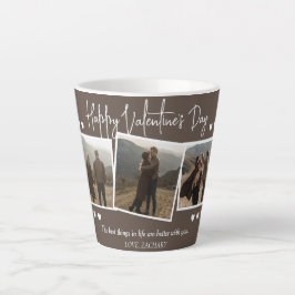 Caneca De Café Latte Foto do casal de dia de os namorados Elegante Simp