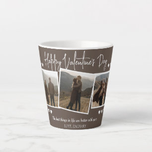 Caneca De Café Latte Foto do casal de dia de os namorados Elegante Simp