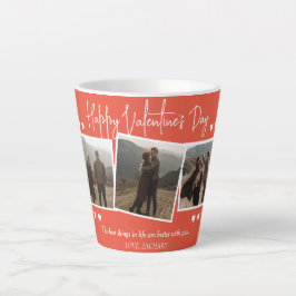 Caneca De Café Latte Foto do casal de dia de os namorados Elegante Simp