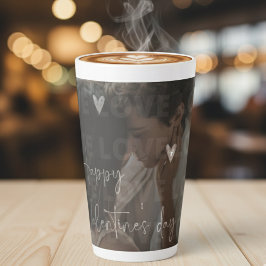 Caneca De Café Latte Foto do Casal Romântico do Dia de os namorados Per