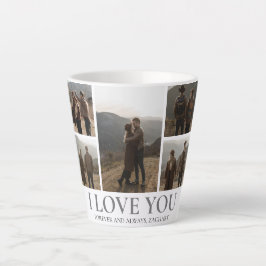 Caneca De Café Latte Foto do dia de os namorados de Amor Elegante Simpl