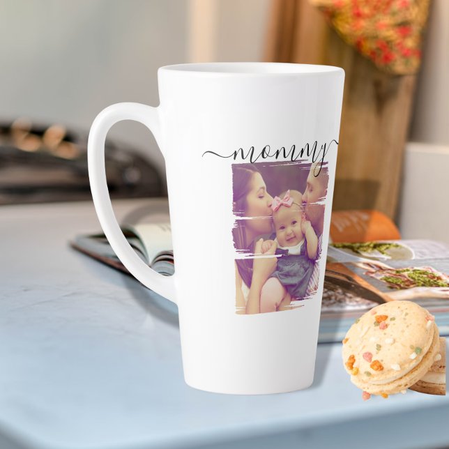 Caneca De Café Latte Foto e texto personalizados (Criador carregado)