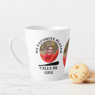 Caneca De Café Latte Foto personalizada em forma de baseball, minha bol