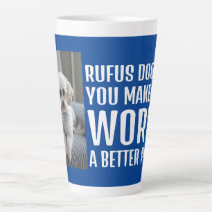 Caneca De Café Latte Foto Personalizada Faça do Mundo um Lugar Melhor