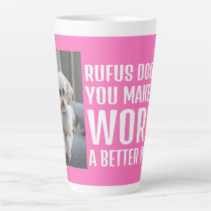 Caneca De Café Latte Foto Personalizada Faça do Mundo um Lugar Melhor