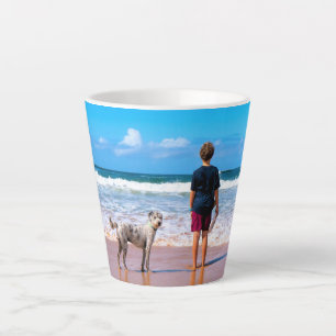 Caneca De Café Latte Foto Personalizada Faça Seu Próprio Design - Eu Am