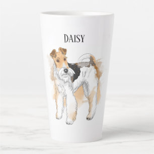 Caneca De Café Latte Foto personalizada Fox Terrier
