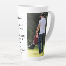 Caneca De Café Latte Foto personalizável do Dia de os pais