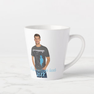 Caneca De Café Latte Foto Vertical Completa - Texto Personalizado Scrip