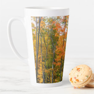 Caneca De Café Latte Fotografia da Natureza de Outono de Árvores de Bor