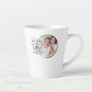Caneca De Café Latte Fotografia de Aniversário com Caligrafia Minimal p