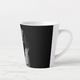 Caneca De Café Latte Fotografia do Faraó Rei Preto e Branco