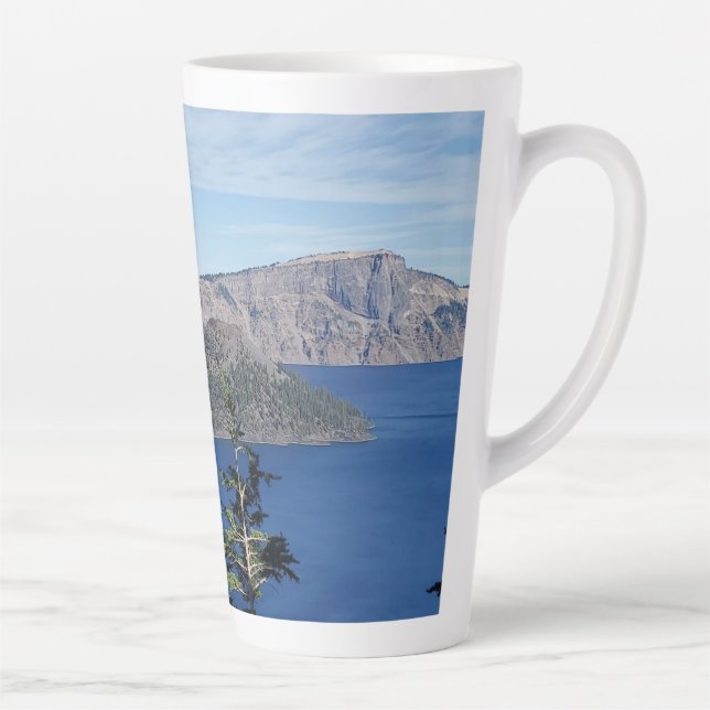 Caneca De Café Latte Fotografia do Lago Crater (Direita)
