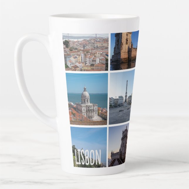 Caneca De Café Latte Fotos de Mosaico Lisboa, Portugal (Esquerda)