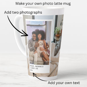 Caneca De Café Latte Fotos e Texto Personalizados