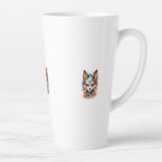 Caneca De Café Latte Fox Vibes: Arte de outono de Eterno