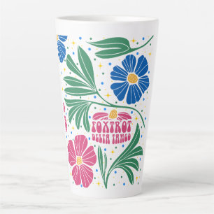 Caneca De Café Latte Foxtrot Delta Tango Flower Boho