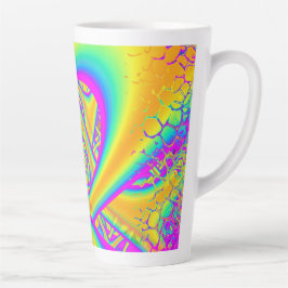 Caneca De Café Latte Fractal De Vidro Fundido Dicróico Fundido