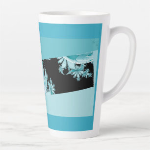 Caneca De Café Latte Fractal Garden sky