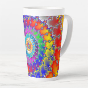Caneca De Café Latte Fractal Psicedélico