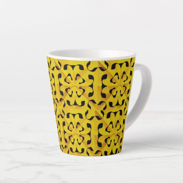 Caneca De Café Latte Fragmento Solar abstrato Geométrico  (Ângulo direito)