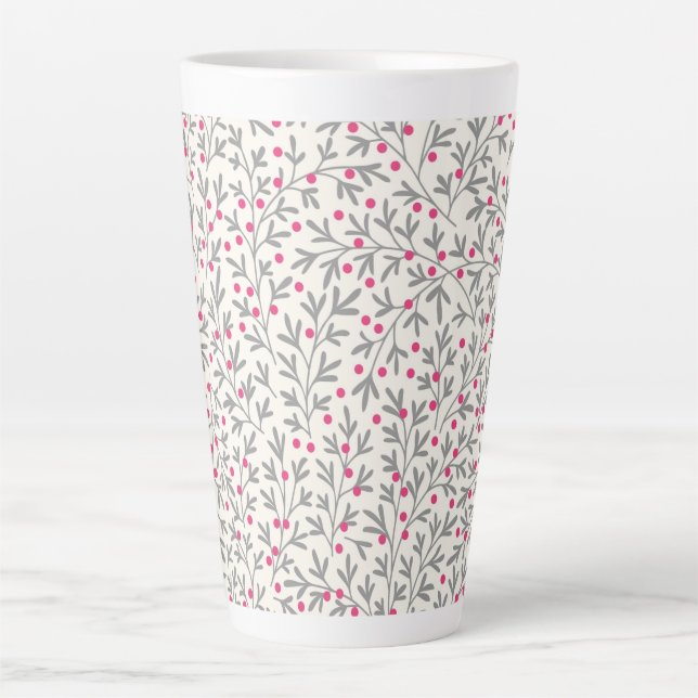 Caneca De Café Latte Framboesas (Frente)