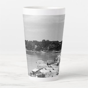 Caneca De Café Latte França Antiga Nice Antibes Praia de Garoupe