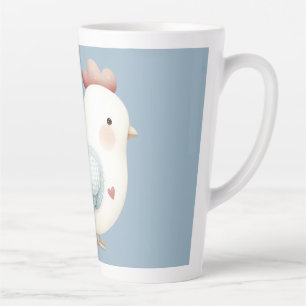 Caneca De Café Latte Frango Cottagecore Pastel