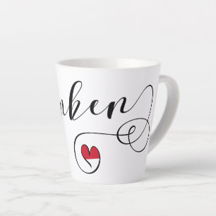 Caneca De Café Latte Franken, Franconia Flag Heart, Franconiano