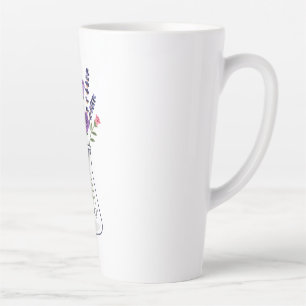 Caneca De Café Latte Frasco de Química Botânica com Lavanda e Rosa A