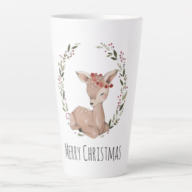 Caneca De Café Latte Frasto de Natal Personalizável (Frente)
