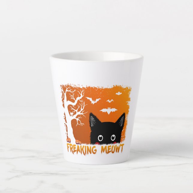 Caneca De Café Latte Freaking Meowt (Frente)