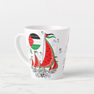 Caneca De Café Latte Freedom Global Sumud Flotilla Boats para Gaza