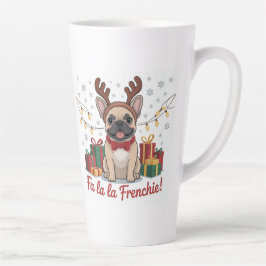 Caneca De Café Latte French Bulldog Christmas Mug – Fa La La Frenchie