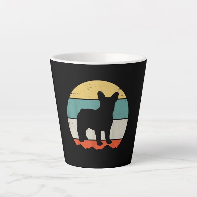 Caneca De Café Latte French Gift | Presente para o Bulldog Francês Vint (Frente)