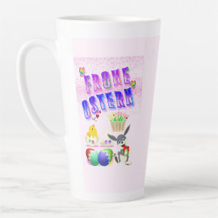 Caneca De Café Latte Frohe Ostern