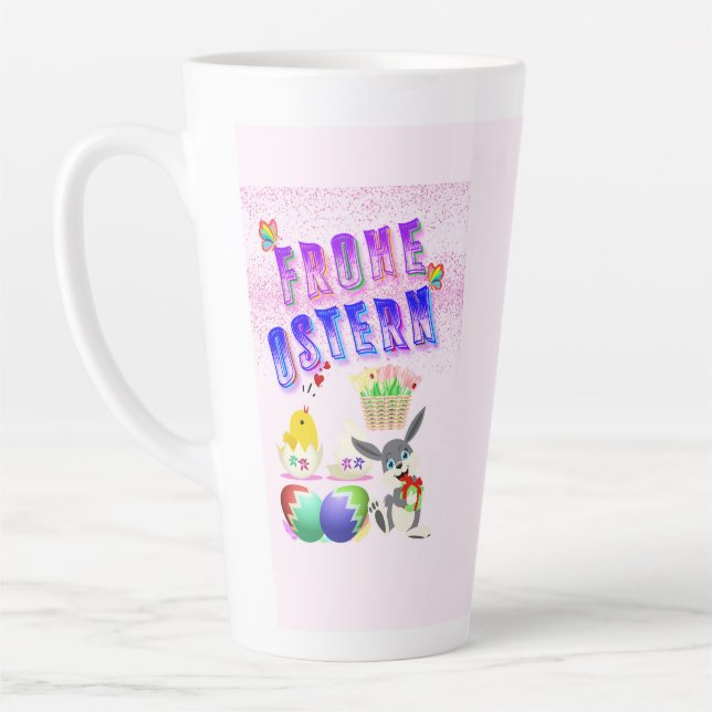 Caneca De Café Latte Frohe Ostern (Esquerda)