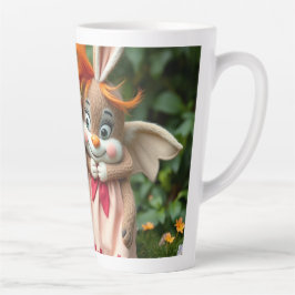 Caneca De Café Latte „Fröhliche Hasenfreunde im Frühlingsgarten“
