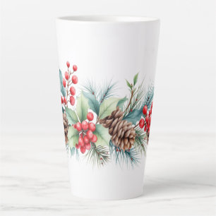 Caneca De Café Latte Fronteira Rústica em Aquarela