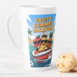 Caneca De Café Latte Fruity Summer Vacation Latte Mug