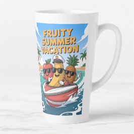 Caneca De Café Latte Fruity Summer Vacation Latte Mug