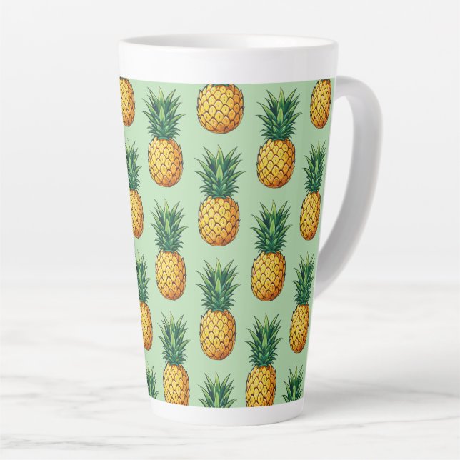 Caneca De Café Latte Fruta abacaxi (Ângulo direito)