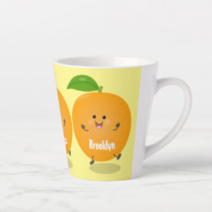 Caneca De Café Latte Fruta de citrinos de laranja-dança