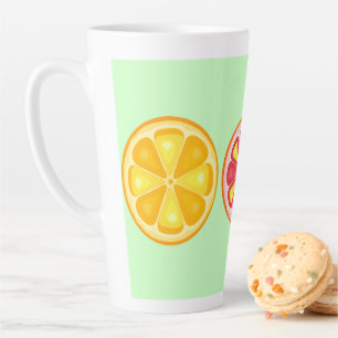 Caneca De Café Latte FRUTA DE VERÃO DO CICLO TROPÓPICO LÍNGULOS de lara