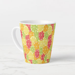 Caneca De Café Latte Frutas de desenho animado