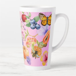 Caneca De Café Latte Frutas mistas