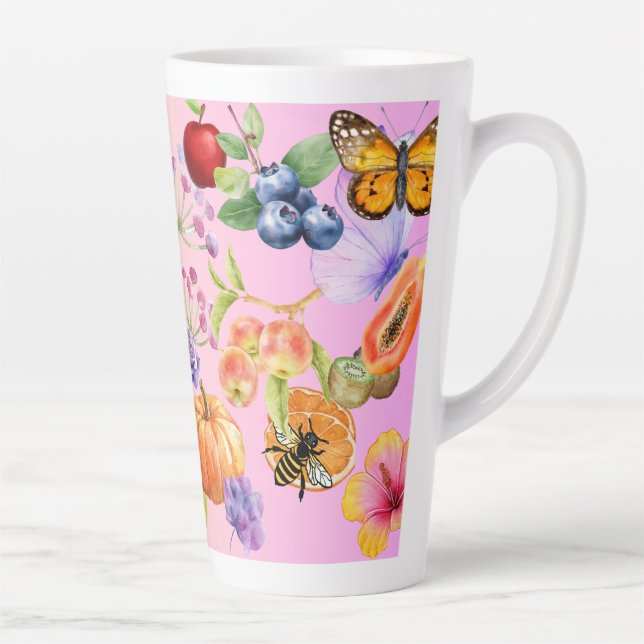 Caneca De Café Latte Frutas mistas (Direita)